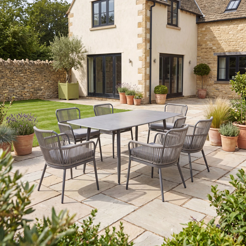 Artemis Home Westcott 6 Seater Grey Garden Dining Set Image 3