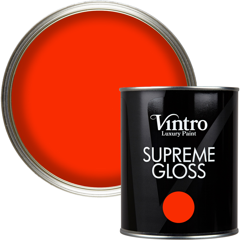 Vintro Paint Walls and Ceilings Racing Red Gloss Paint 1L Image 1