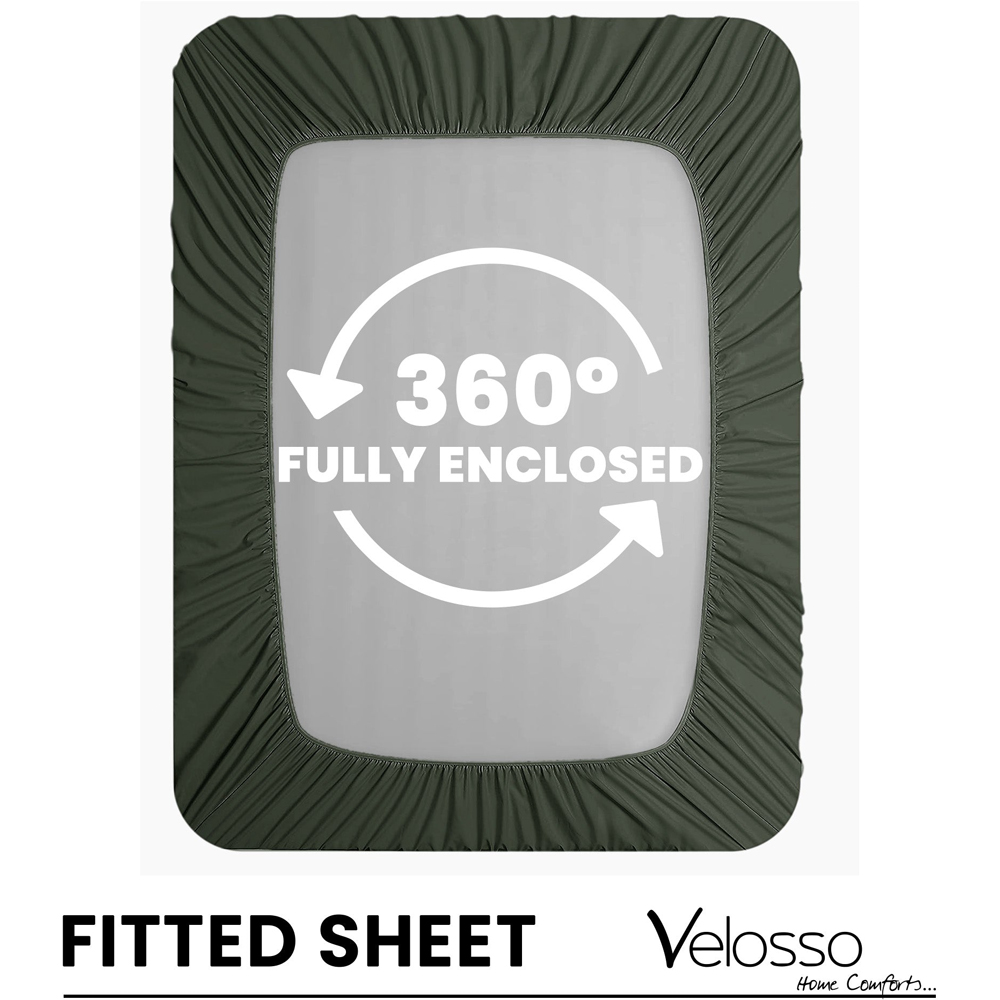 Velosso Microfibre Single Olive Fitted Sheet Image 3