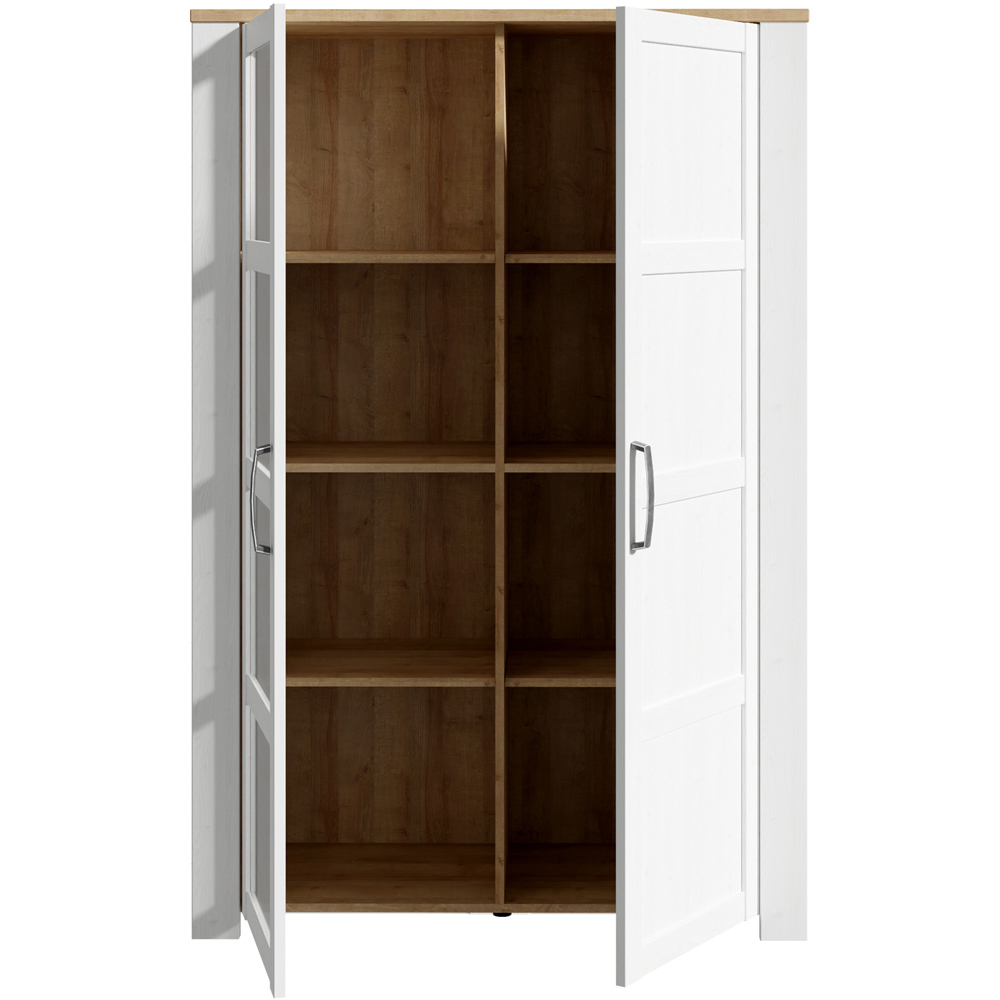 Florence Bohol 2 Door White Riviera Oak Display Cabinet Image 5