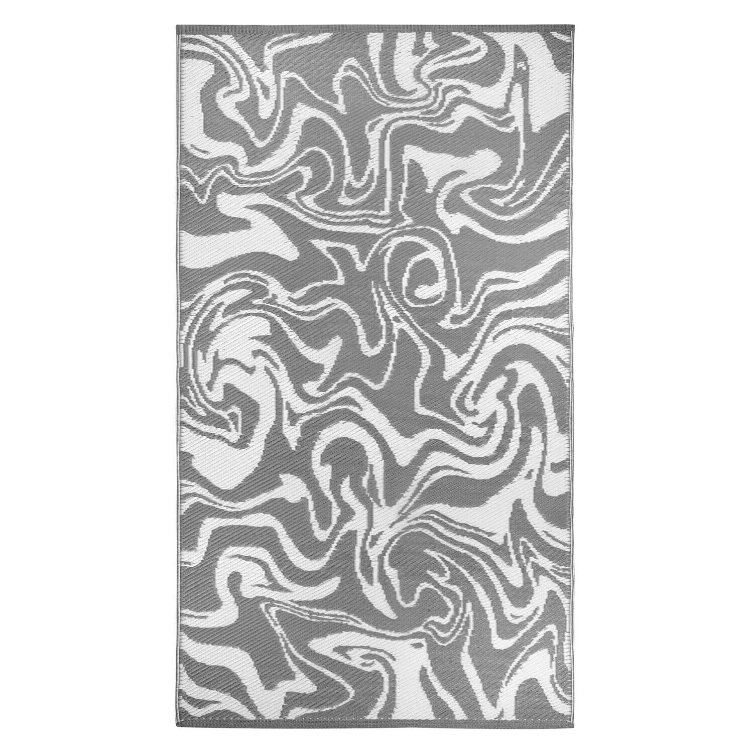 Liquid Marble Outdoor Rug - Grey Image 1
