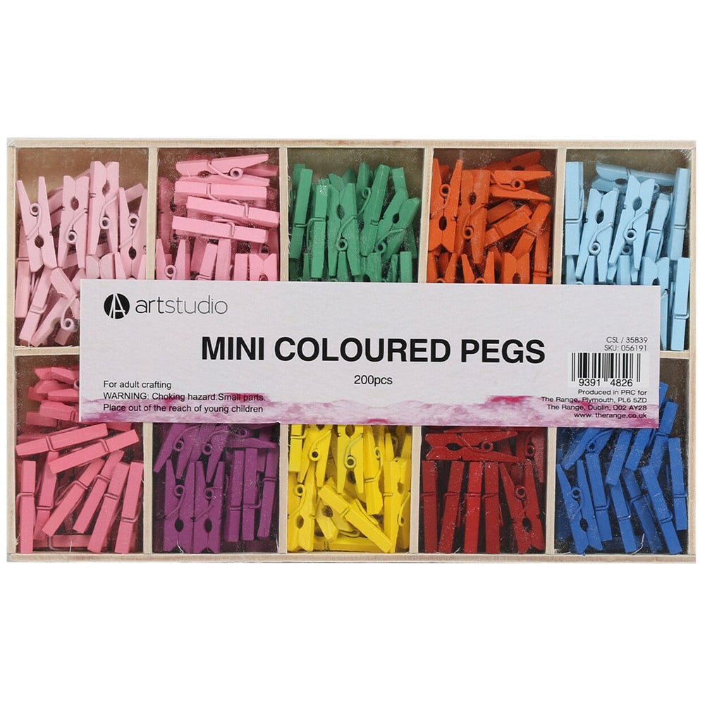Art Studio Mini Coloured Pegs Image 3