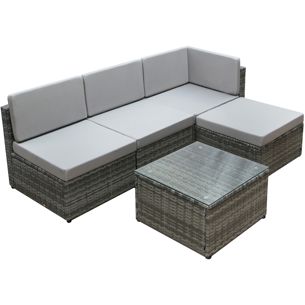 Home Garden Direct 4 Seater Corner Sofa with Coffee Table Grey Image 2