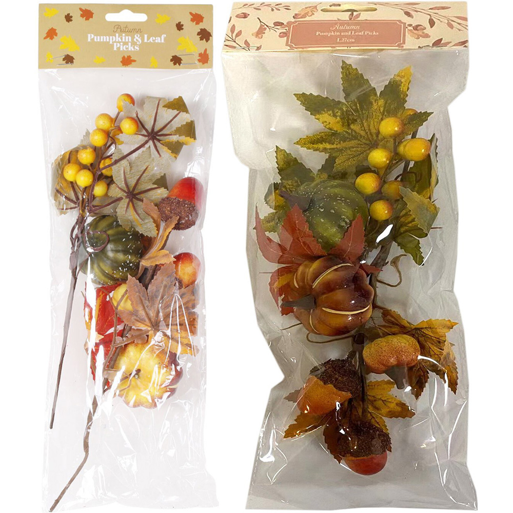 Autumn Pumpkin and Leaf Picks Image 1