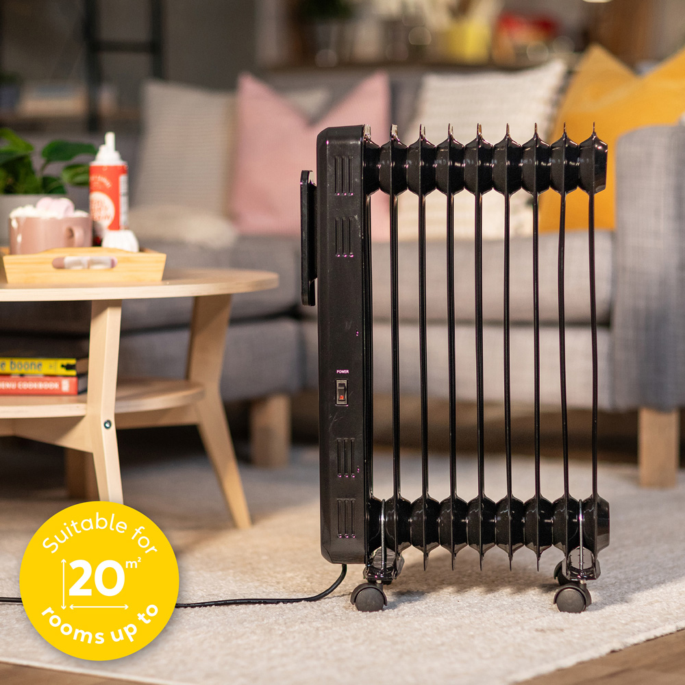 Russell Hobbs Black 9-Fin Digital Touch Control Oil Filled Radiator 2000W Image 4