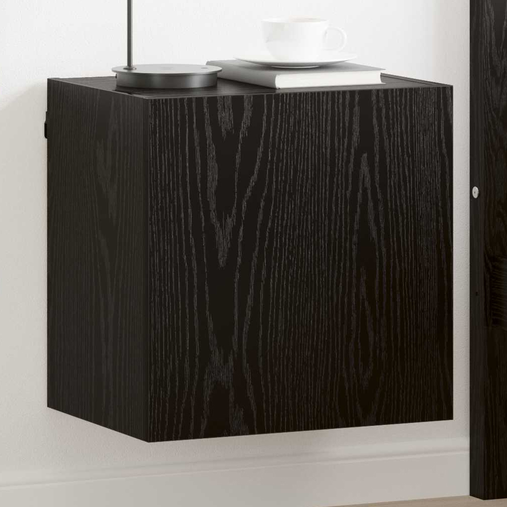 vidaXL Single Door Black Oak Wall-Mounted TV Cabinet Image 1