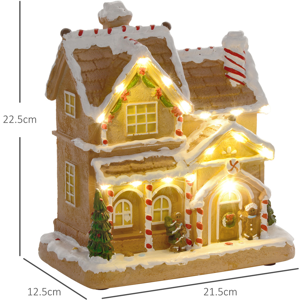Everglow Brown Lighted and Musical Christmas Candy House with Gingerbread Man Image 7