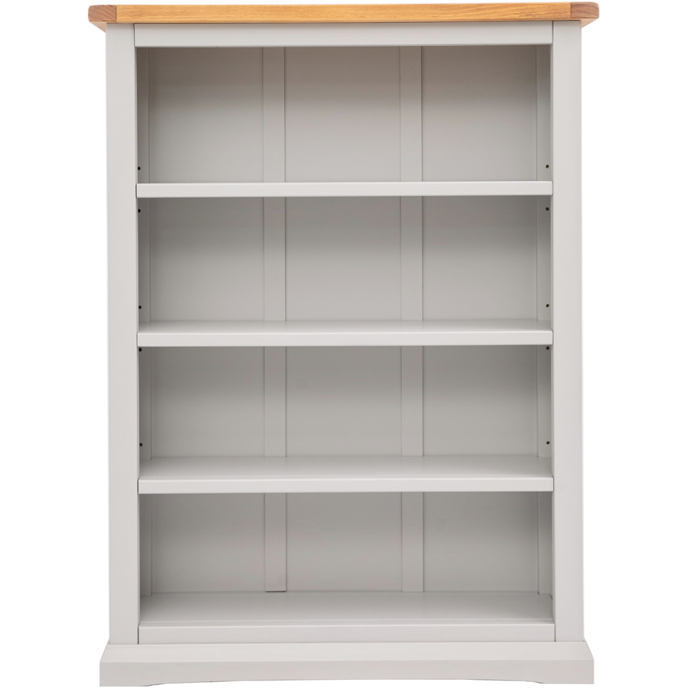 Loreo 4 Shelf Light Grey Wide Bookcase Image 2