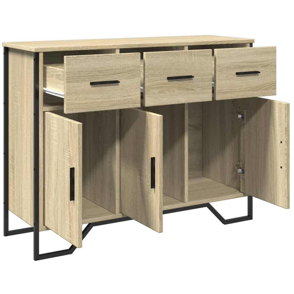vidaXL 3 Door 3 Drawer Sonoma Oak Large Sideboard Image 5