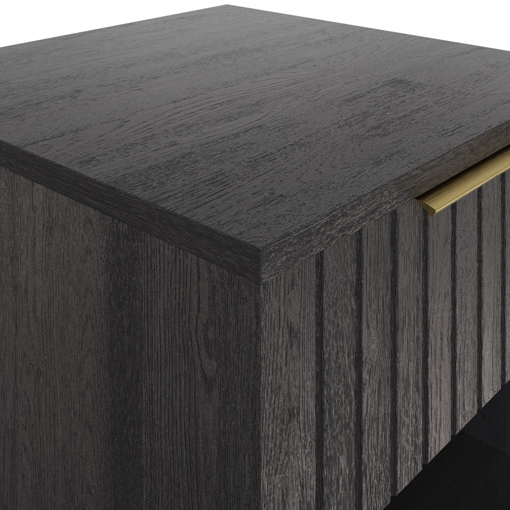 GFW Nervata Single Drawer Single Shelf Black Lamp Table Image 5
