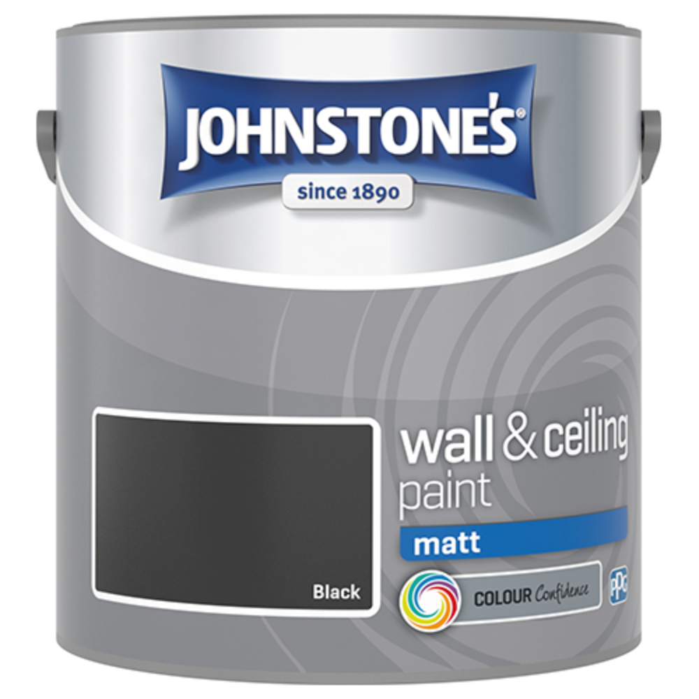 Johnstone's Walls & Ceilings Black Matt Emulsion Paint 2.5L Image 2