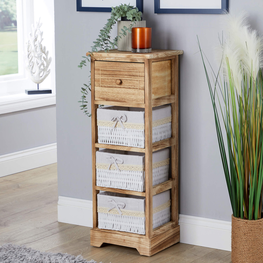 Home Source Reydon 4 Drawer Rustic Solid Wooden Storage Unit Image 6