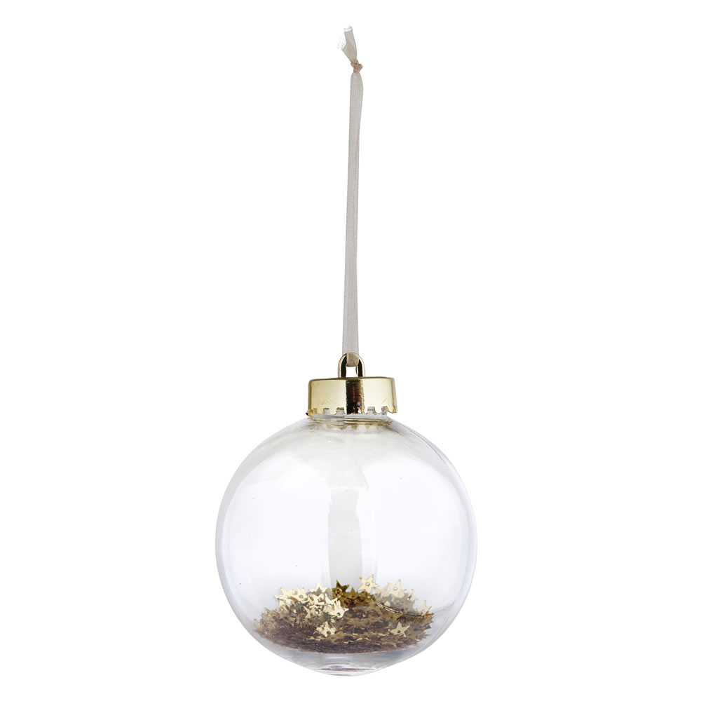 Wilko Luxe Sparkle Encapsulated Gold Star Tree Bauble Image 2