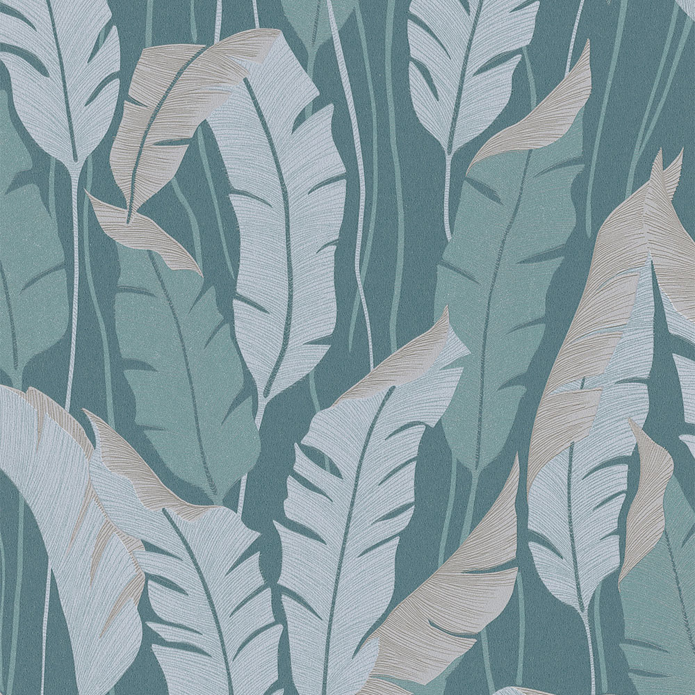 Erismann Arwen Leaf Green PVC Free Wallpaper Image 1