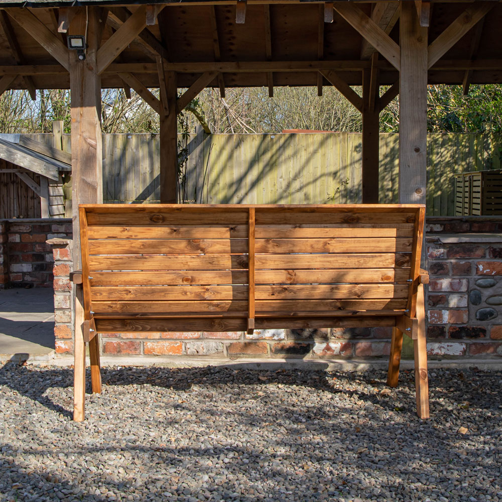 Samuel Alexander 3 Seater Rustic Wooden Garden Bench Image 5