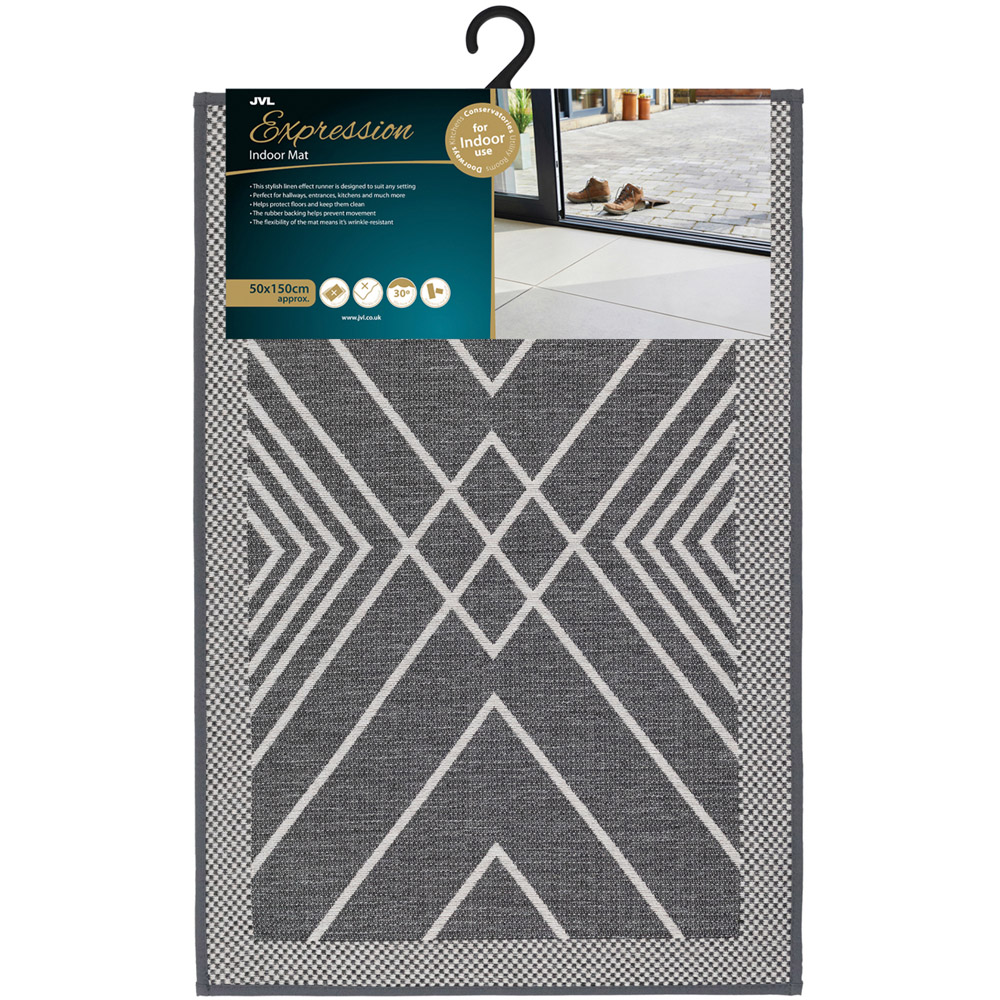 JVL Expression Stripe Rubber Backed Door Mat and Runner Set Image 5