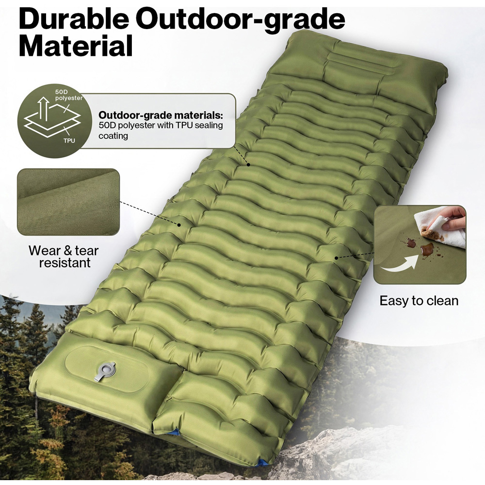 Mountview Ultralight Inflatable Camping Sleeping Pad with Built-In Pump Image 6