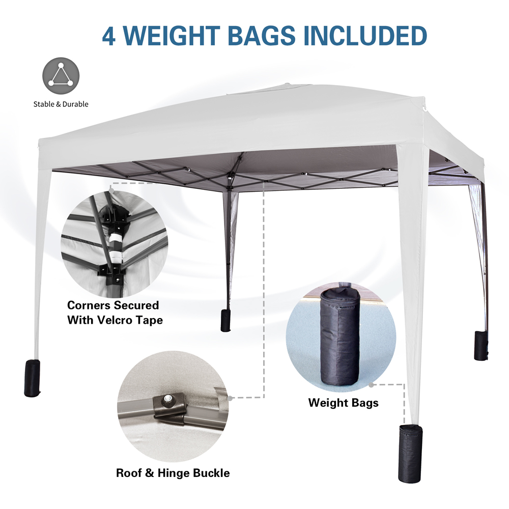 White Pop Up Outdoor Gazebo 2 x 2m Image 4