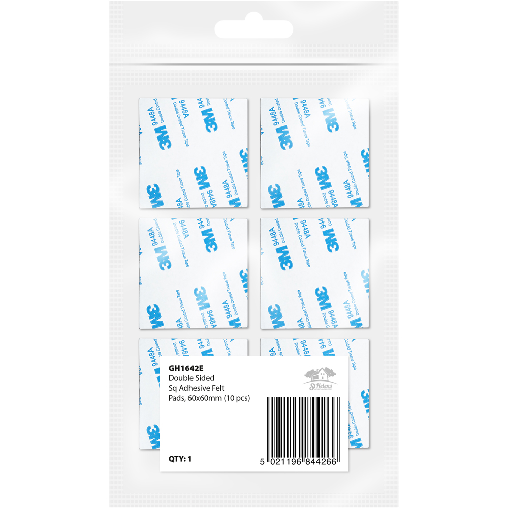 St Helens Grey Double-Sided Square Adhesive Mounting Pads 6cm 10 Pack Image 4