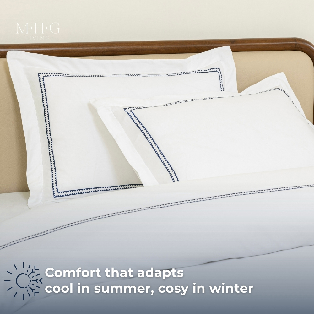MHG Living Double Mayfair Navy 200 Thread Count Duvet Cover Set Image 8