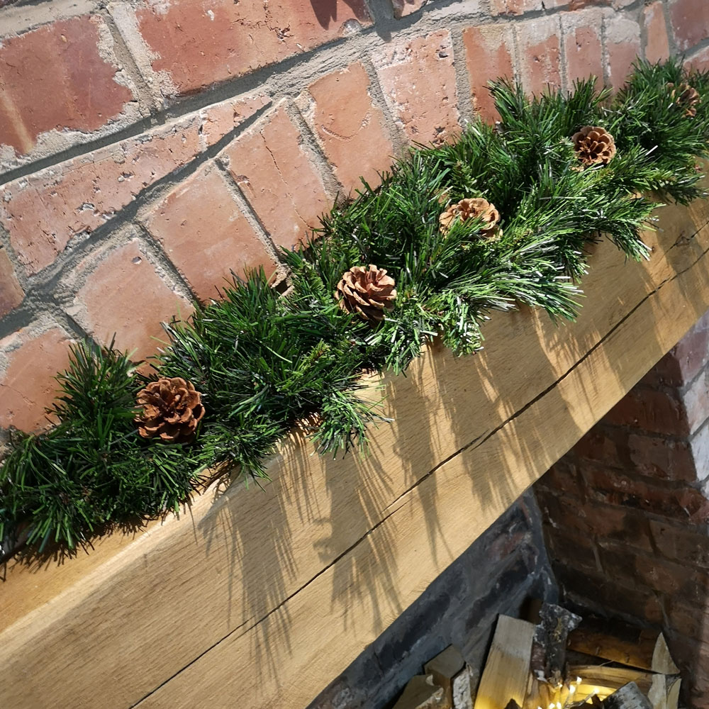 Samuel Alexander Snow Time Green Princess Christmas Garland Swag with Pinecones 90cm Image 4