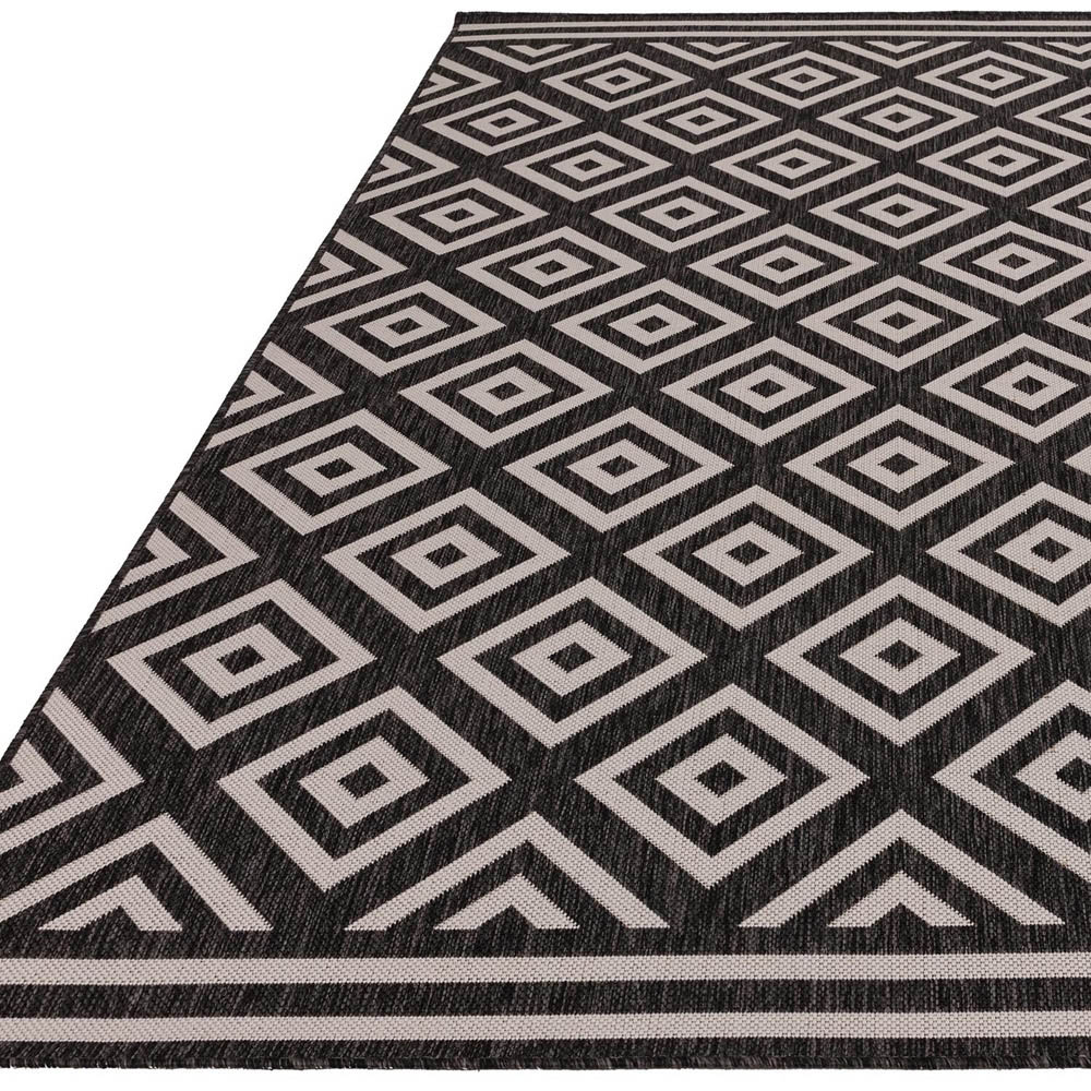 Charcoal Diamond Indoor Outdoor Rug 160cm Image 5