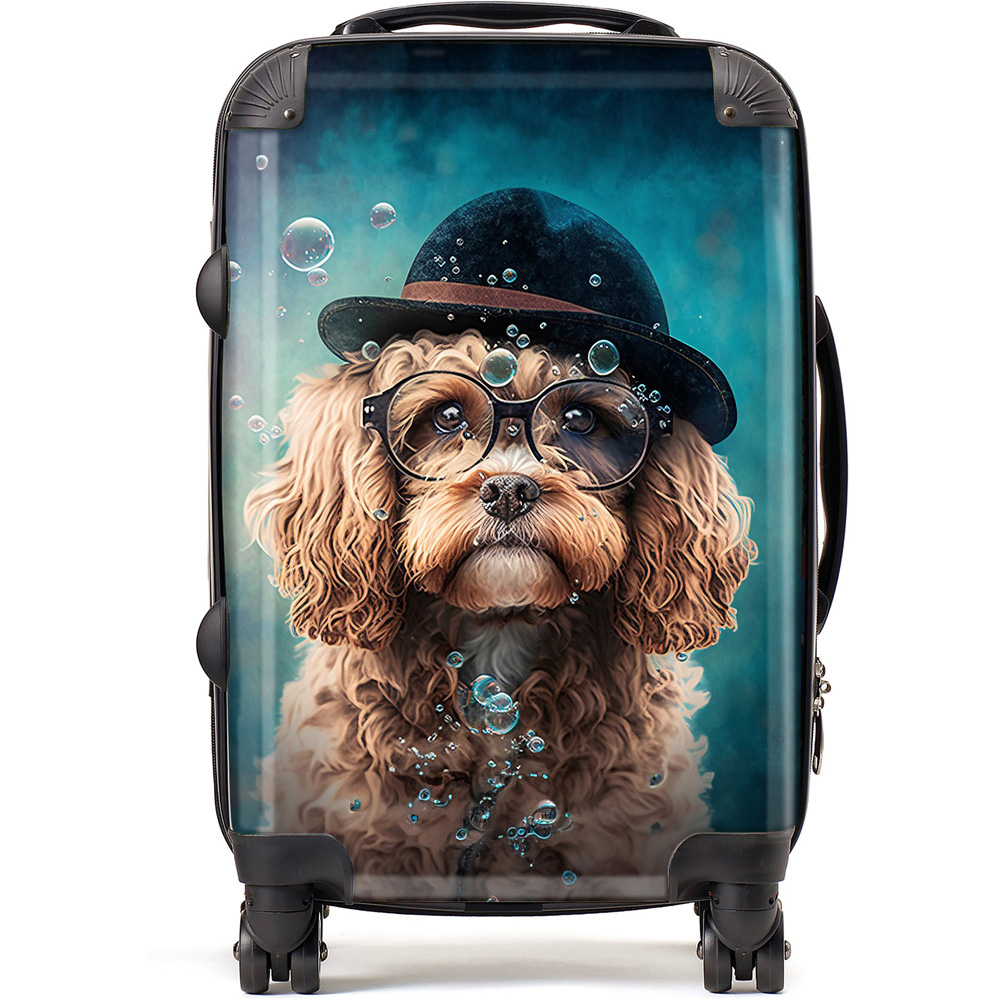 Warren Reed Designer Cabin Splashart Cavapoo Dog Suitcase Image 1