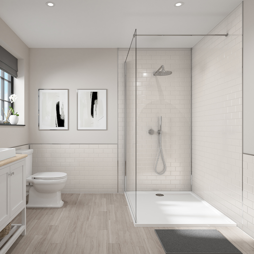 Wetwall White Composite Bathroom Wall Panel 1220 x 2440mm Image 1