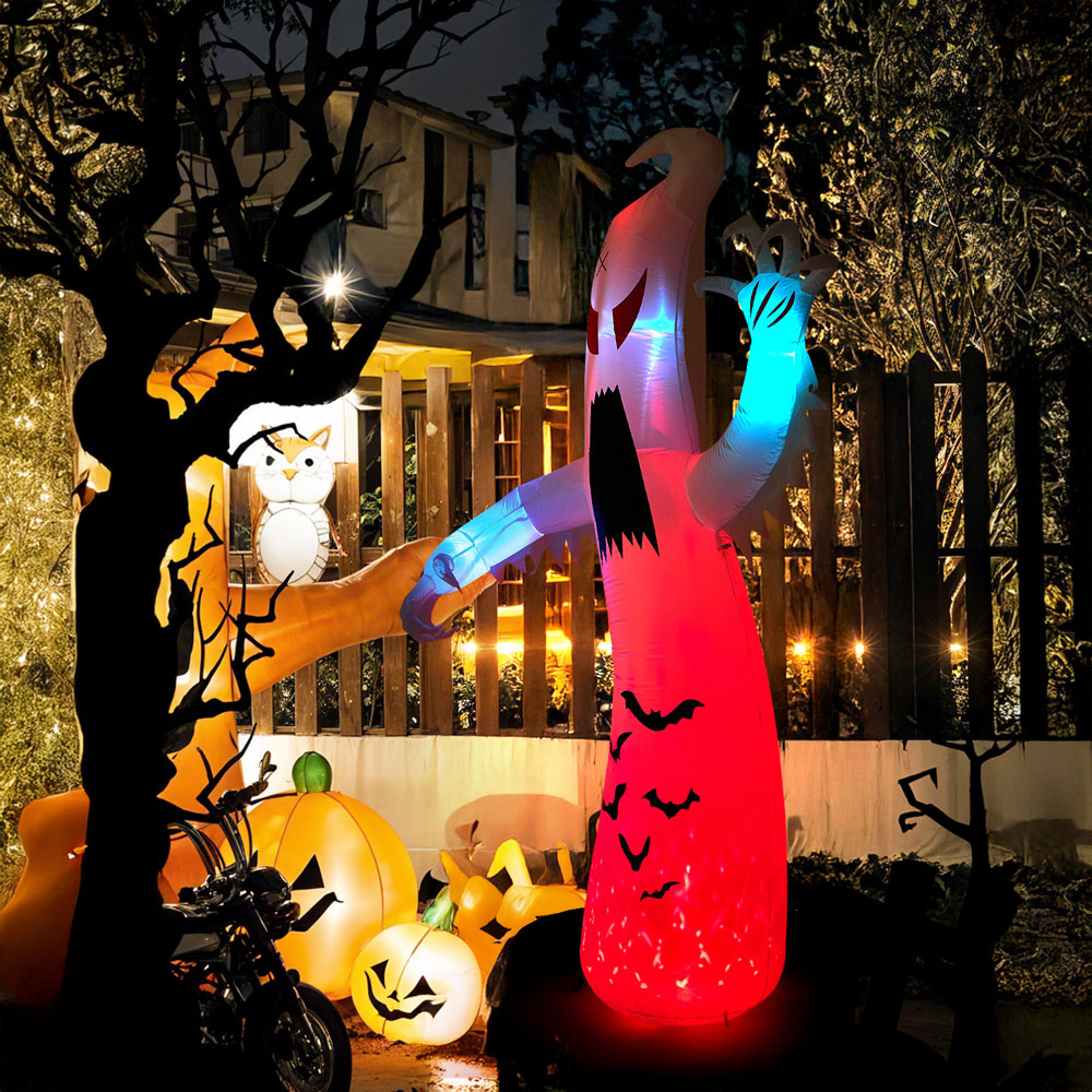 Living and Home Multicolour Inflatable LED Spooky Ghost Halloween Decoration 8ft Image 2