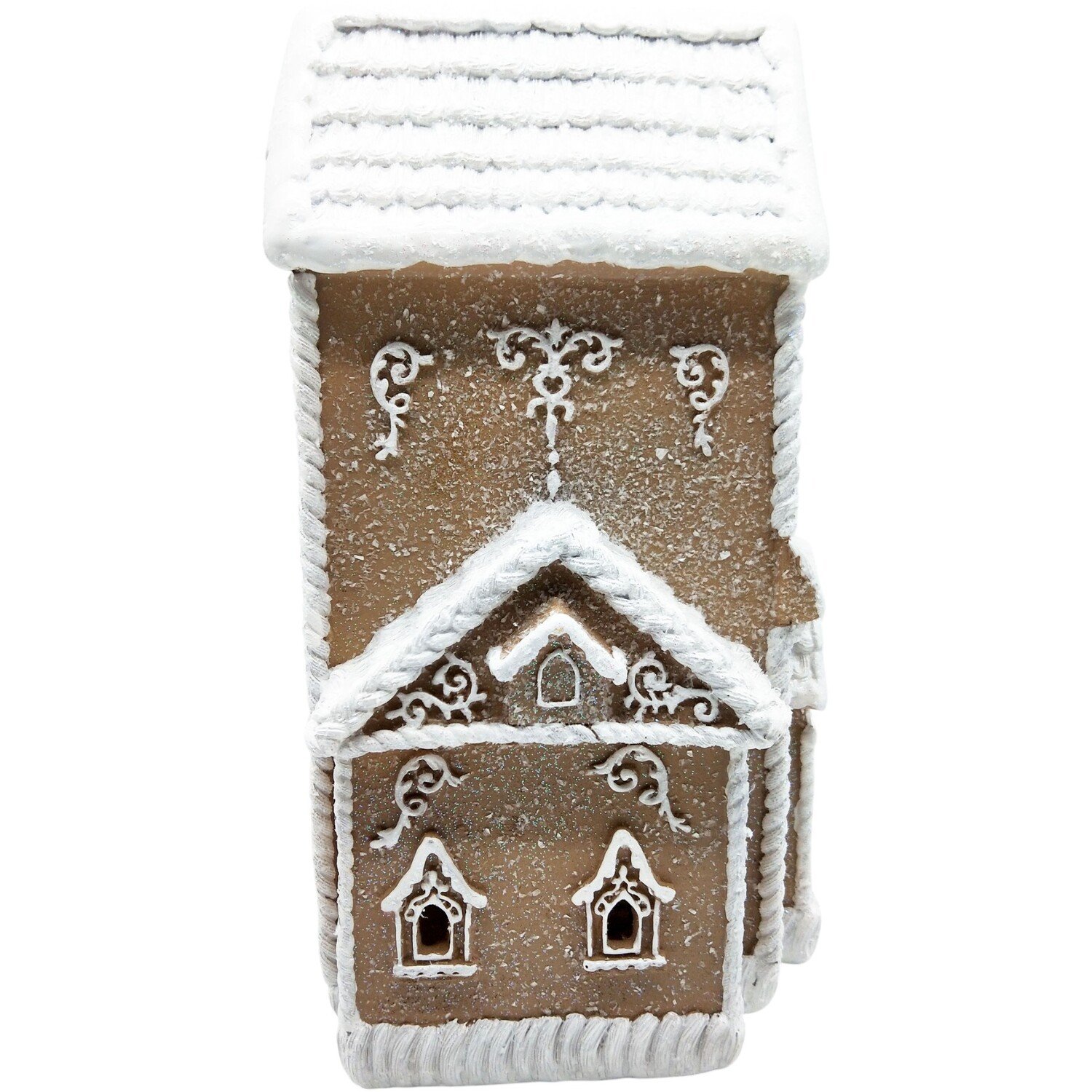Gingerbread LED House DecorationBrown and White Image 12