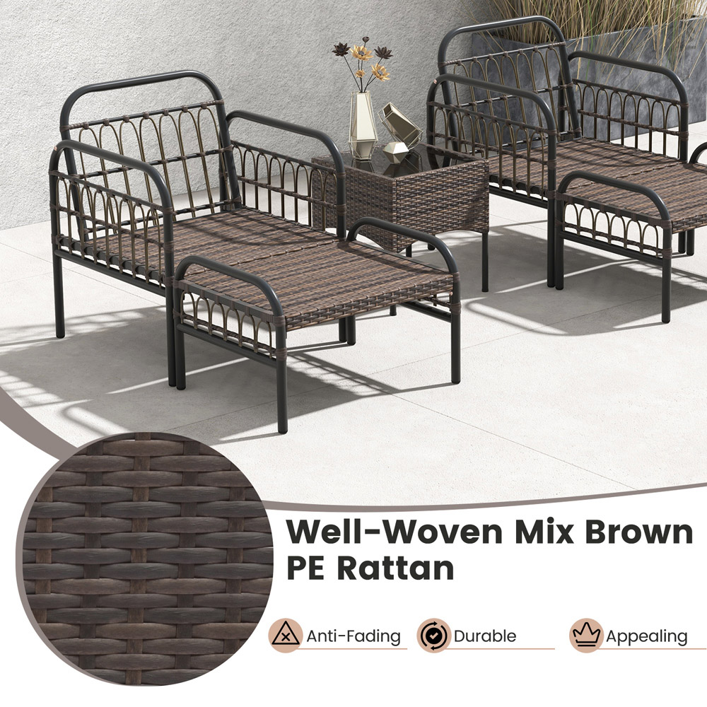 Costway 2 Seater White Ottoman Patio Conversation Set Image 5