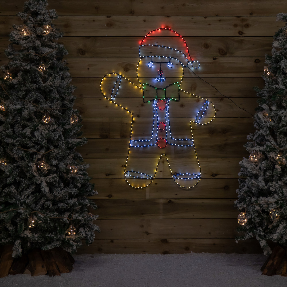 Samuel Alexander FlexiBright 456 Multicoloured LED Gingerbread Man Christmas Decoration 1.2m x 90cm Image 3