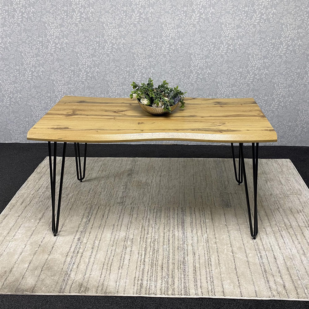 Kosy Koala 6 Seater Faux Leather Wooden Dining Set Black Image 2