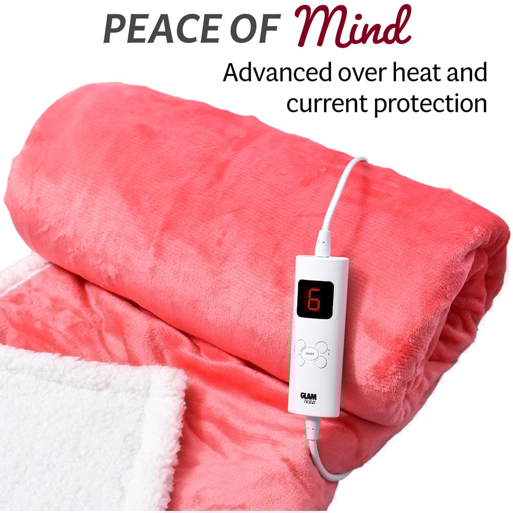 GlamHaus Dark Pink Electric Throw 160 x 130cm Image 6