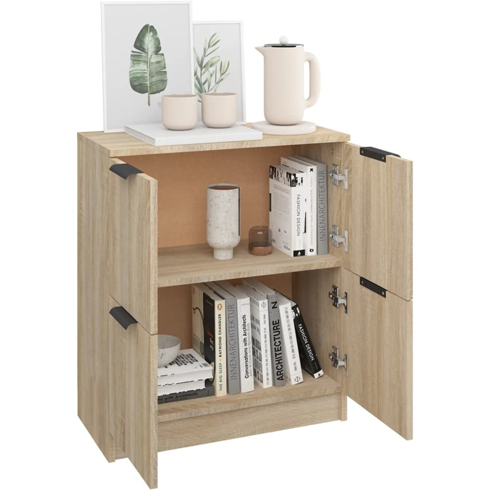 vidaXL 4 Door Sonoma Oak Sideboard Image 3