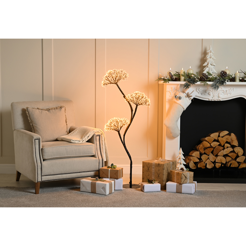 Festive Warm White LED Dewdrop Firework Ball Tree 120cm Image 2