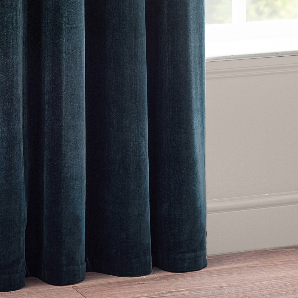 Yard Navy Chenille Blackout Eyelet Curtains 117 x 183cm Image 4