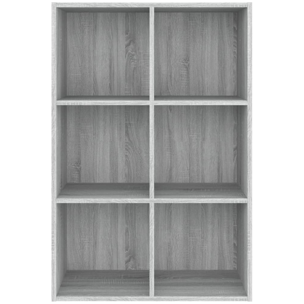vidaXL 6 Shelf Grey Sonoma Bookcase Image 6