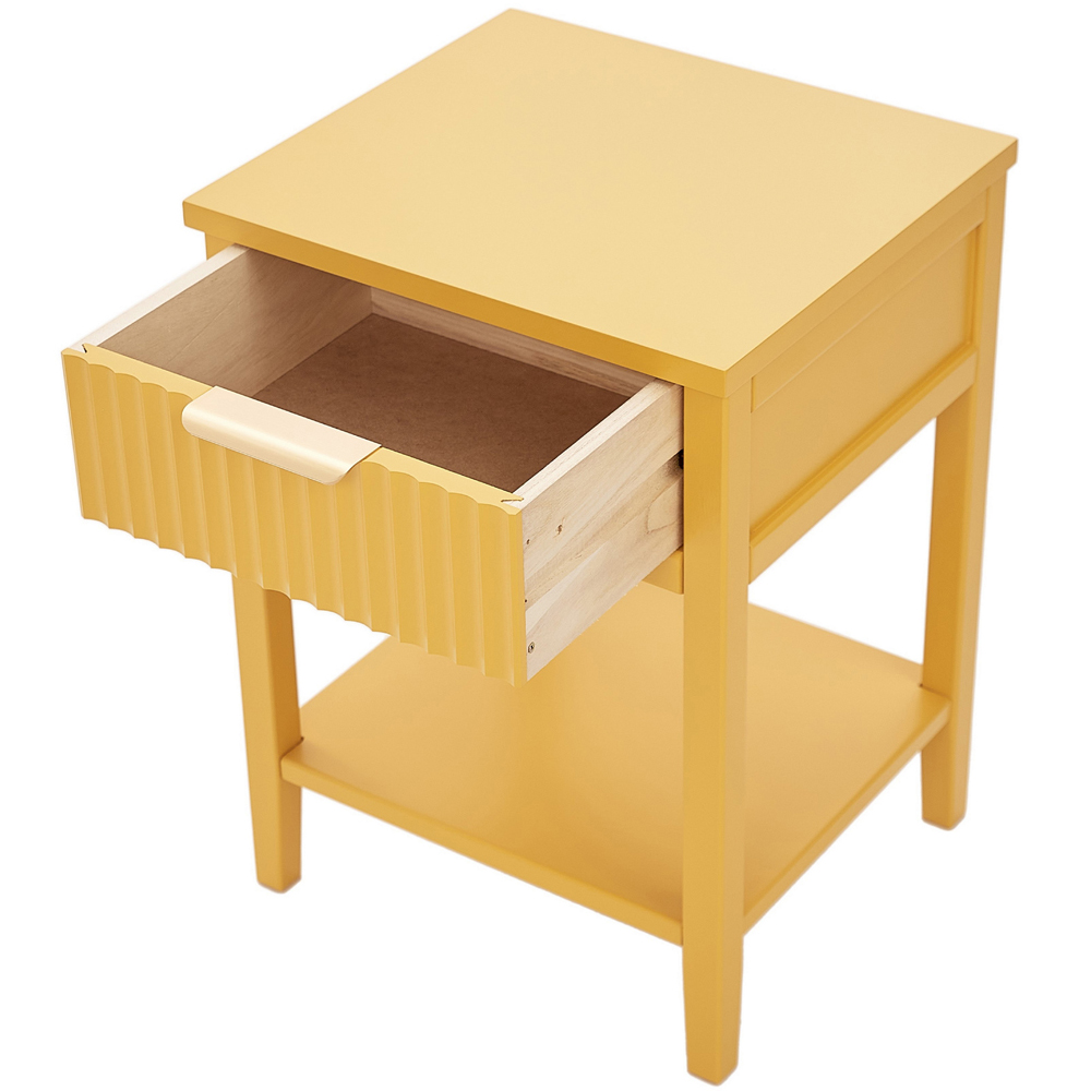 Monti Single Drawer Mustard Bedside Table Image 5