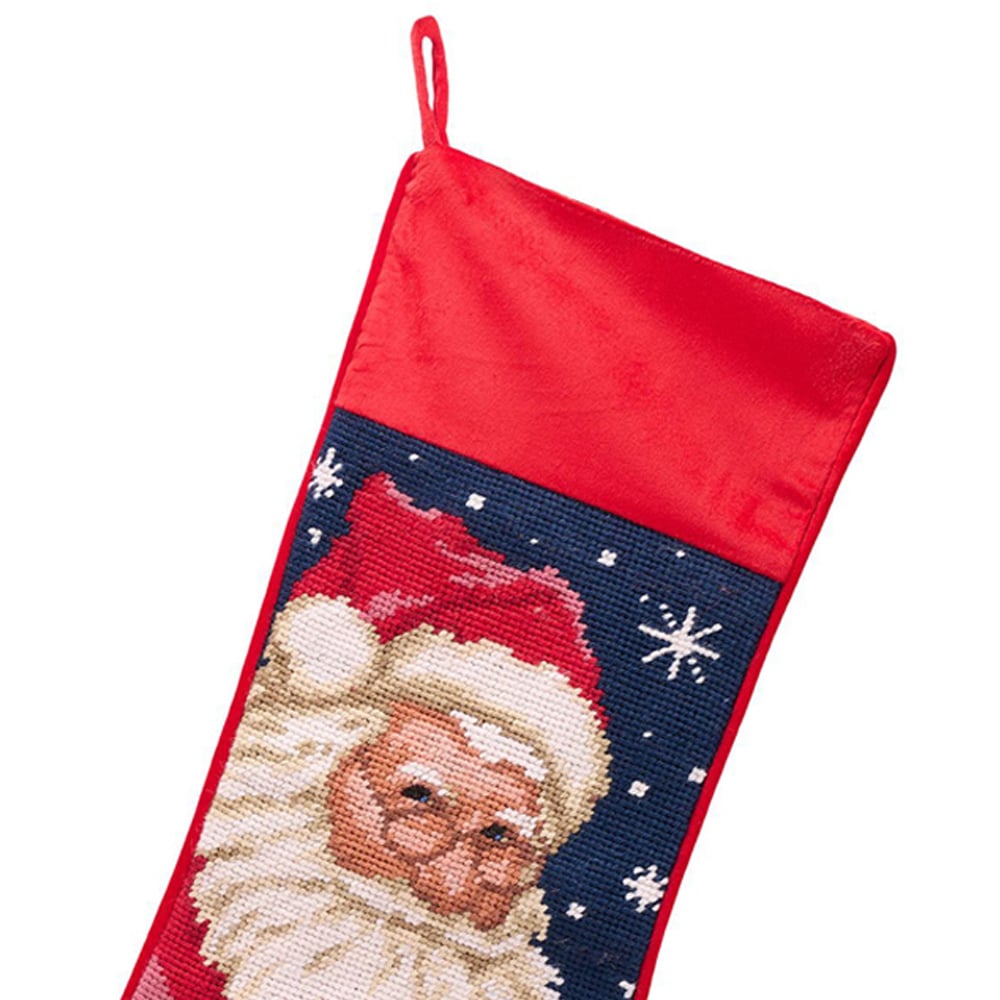 The Christmas Gift Co Needlepoint Christmas Santa Stocking Image 2
