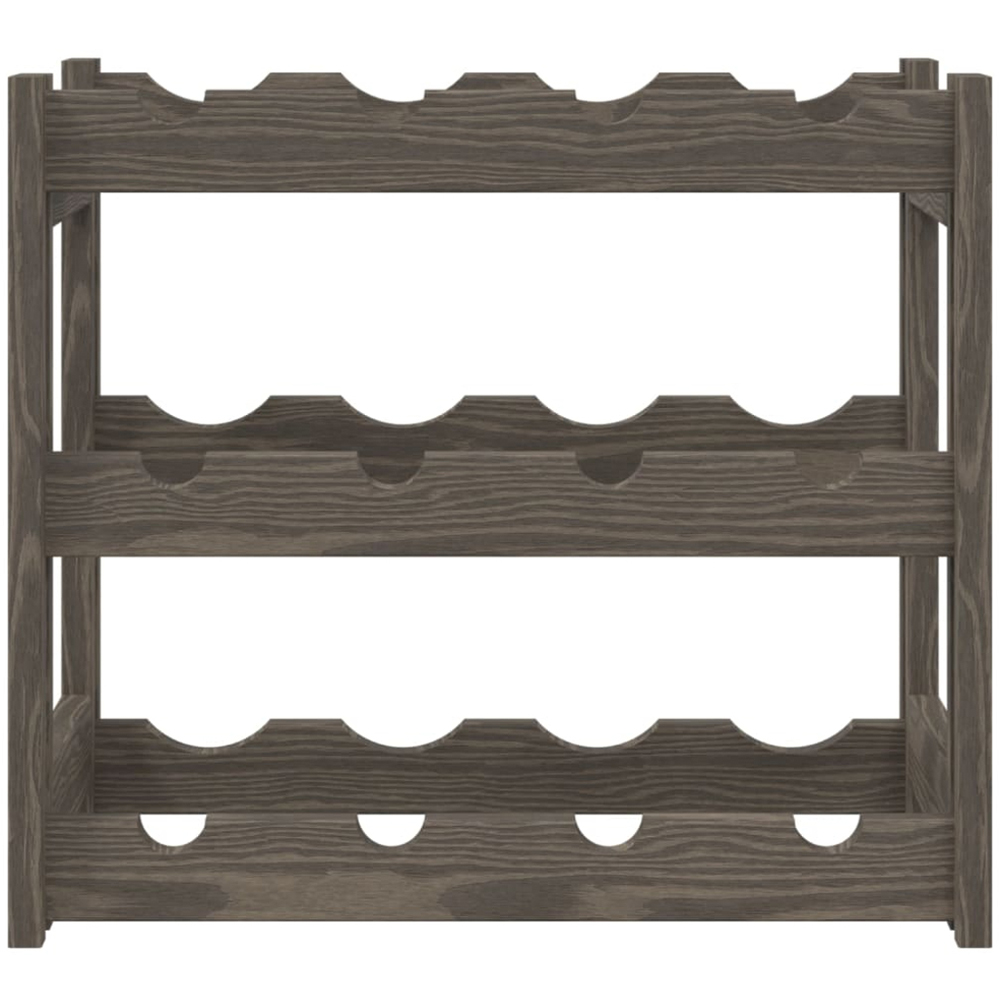 vidaXL 12 Bottle Grey Freestanding Wine Rack Image 2