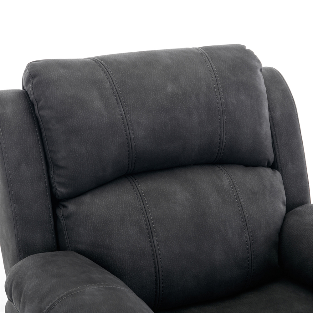 Furniture One Dark Grey Full Fabric Manual Recliner Armchair Image 4