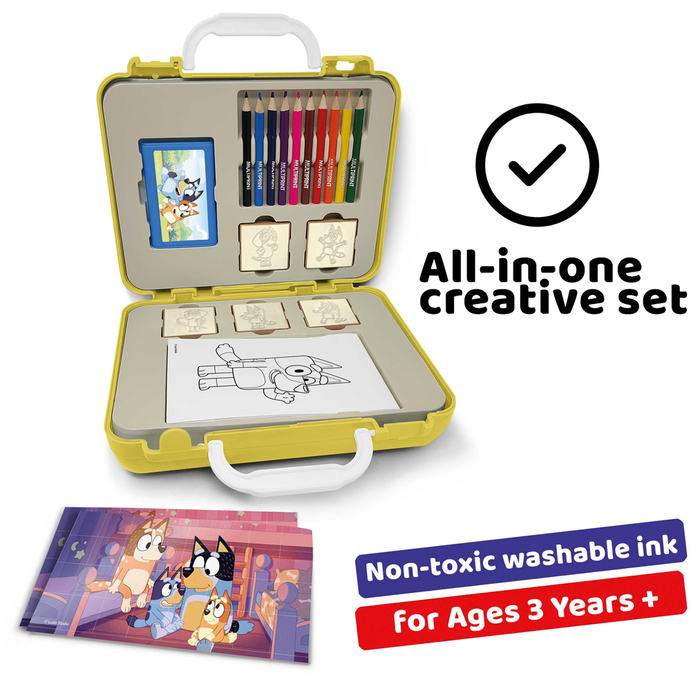 Multiprint Bluey Kids Travel Colouring and Stamp Set Image 3