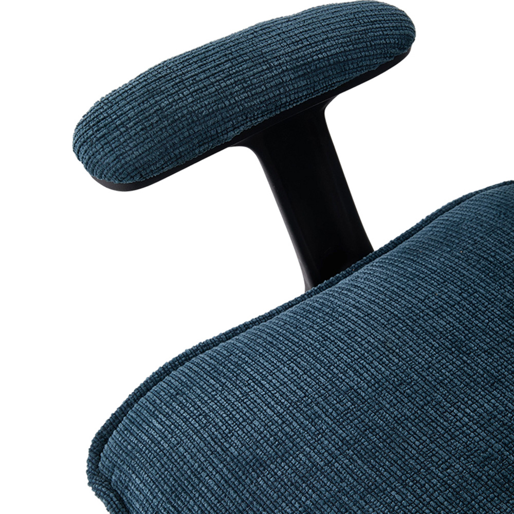 Living and Home Navy Blue Height Adjustable Chenille Upholstered Office Chair Image 5