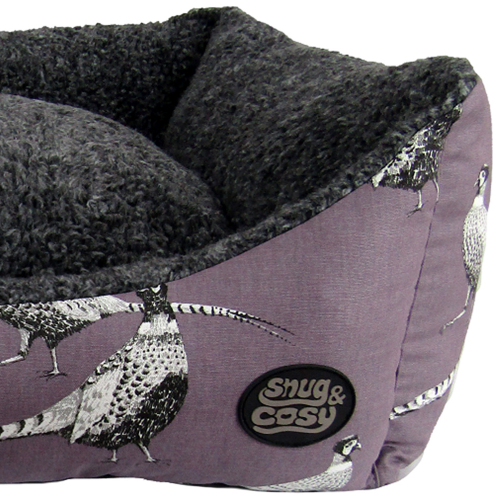 Snug & Cosy Large Rectangle Heather Pheasant Print Dog Bed Image 3