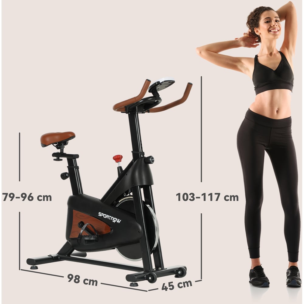 SPORTNOW Black Quiet Stationary Exercise Bike Image 9