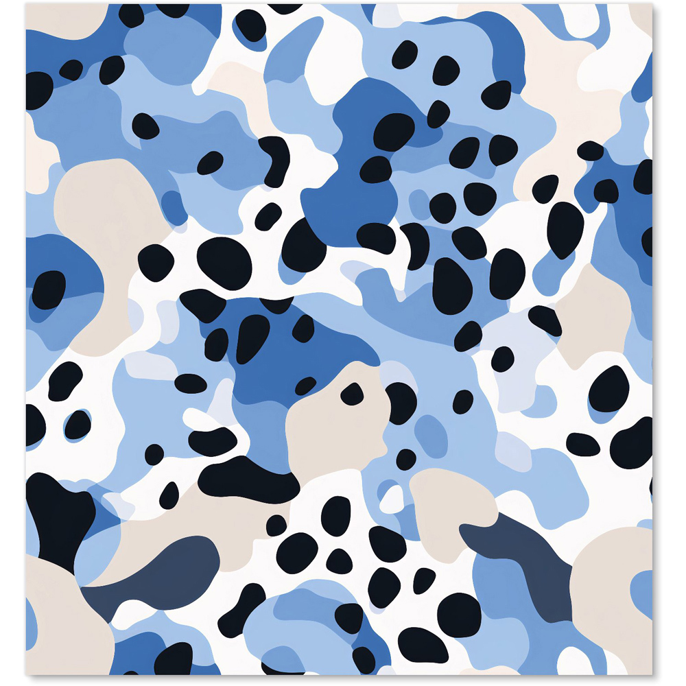 Warren Reed Designer Blue Camouflage Pattern Glass Kitchen Splashback 75 x 70cm Image 2