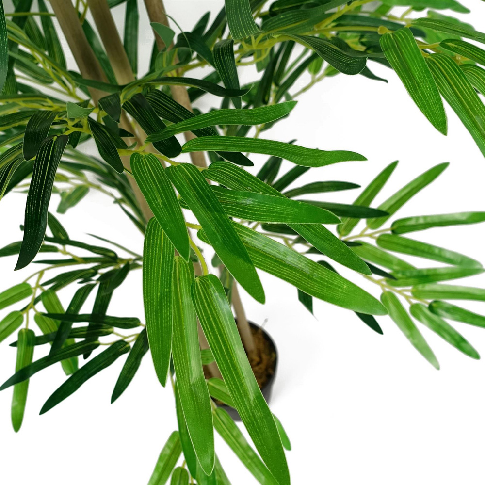 Leaf Green Bamboo Artificial Plant in Pot 4ft Image 4