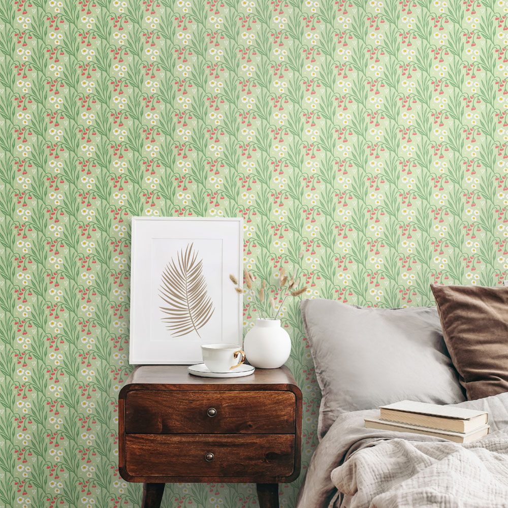 Hoopla Walls Meadow Stripe Pistachio Non Woven Wallpaper Image 2