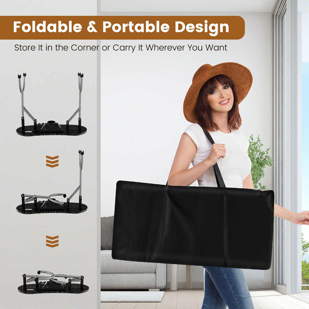 Costway Black Folding Manicure Nail Table with Electric Dust Collector Image 6